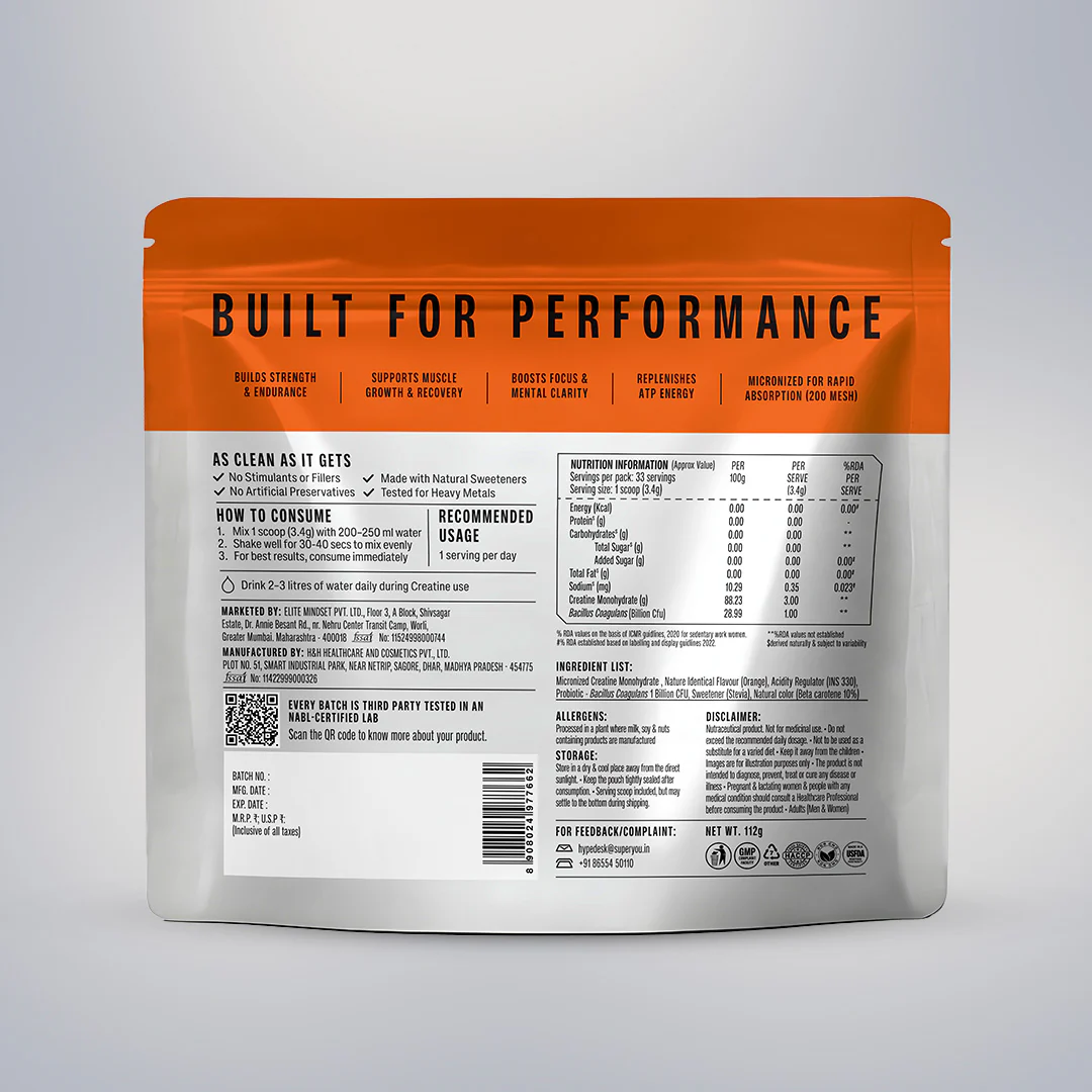 Creatine Monohydrate 112g - Orange Kick - Image 2